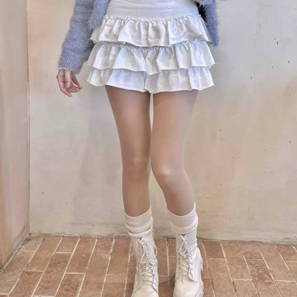 Soft Cake Tiered Mini Skirt