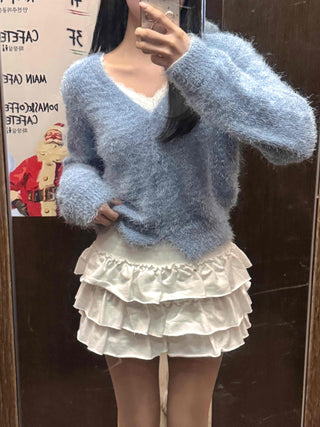 Soft Cake Tiered Mini Skirt