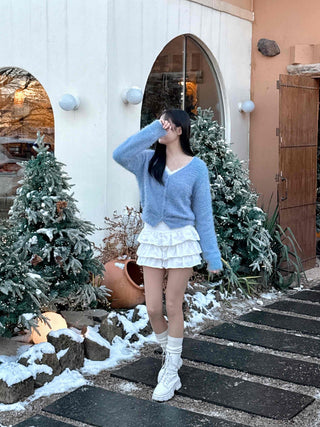 Soft Cake Tiered Mini Skirt