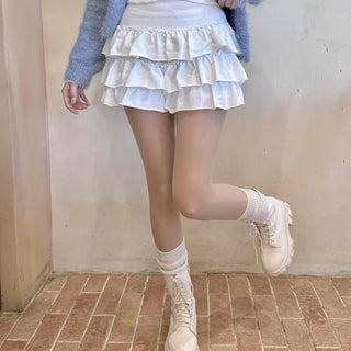 Soft Cake Tiered Mini Skirt