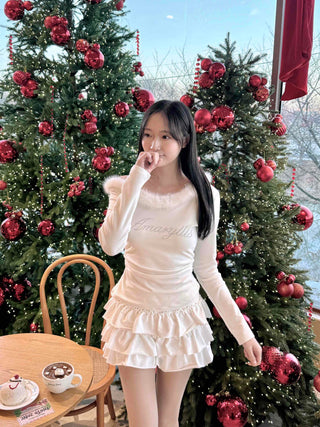 Soft Cake Tiered Mini Skirt