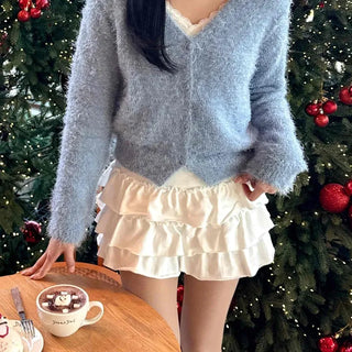 Soft Cake Tiered Mini Skirt
