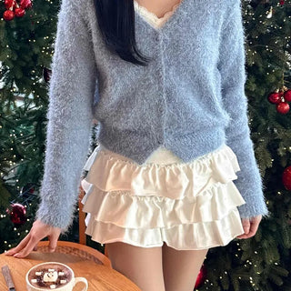 Soft Cake Tiered Mini Skirt