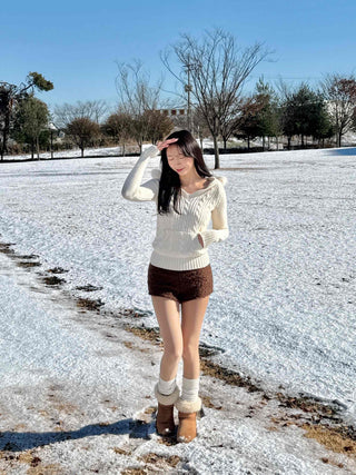 Bodley Mohair High-Waisted Shorts