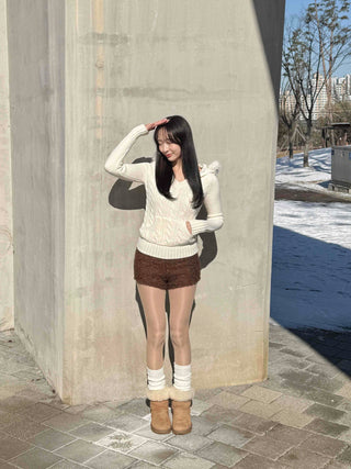 Bodley Mohair High-Waisted Shorts