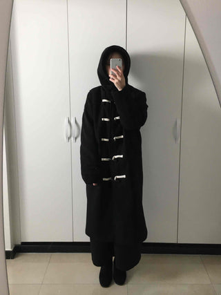 Oversized Hooded Long Duffle Coat
