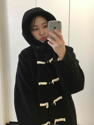 Oversized Hooded Long Duffle Coat