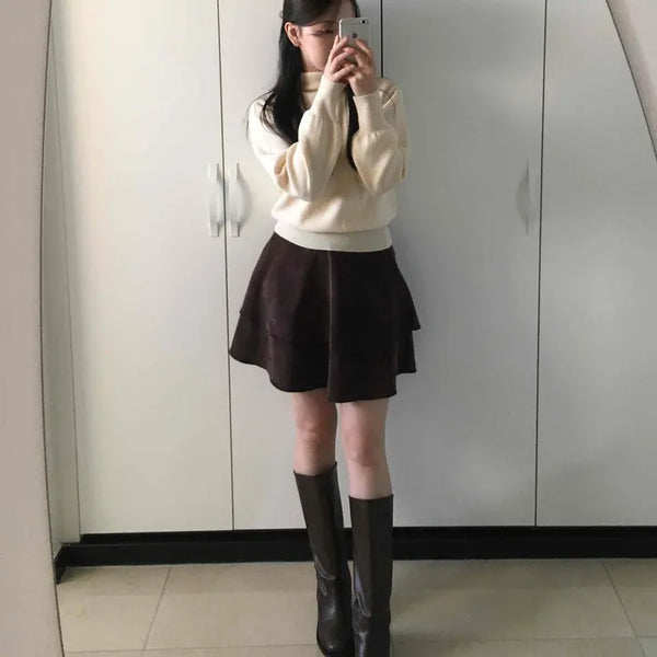 Flare Tiered A-Line Mini Skirt