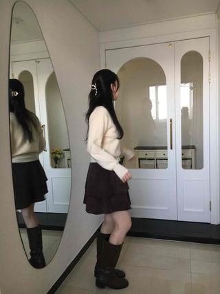 Flare Tiered A-Line Mini Skirt