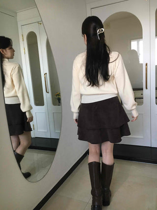 Flare Tiered A-Line Mini Skirt