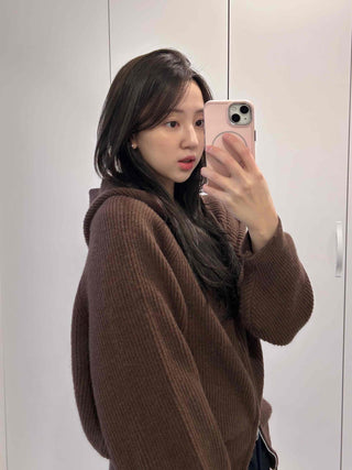 Rib Overfit Zip-up Knit