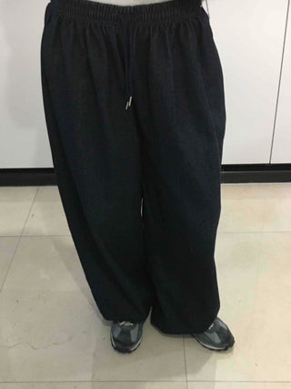 Non-Faded Loose Fit Straight Raw Denim Pants