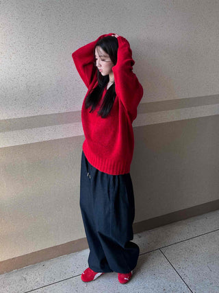 Non-Faded Loose Fit Straight Raw Denim Pants