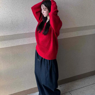 Non-Faded Loose Fit Straight Raw Denim Pants