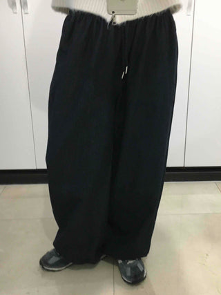 Non-Faded Loose Fit Straight Raw Denim Pants