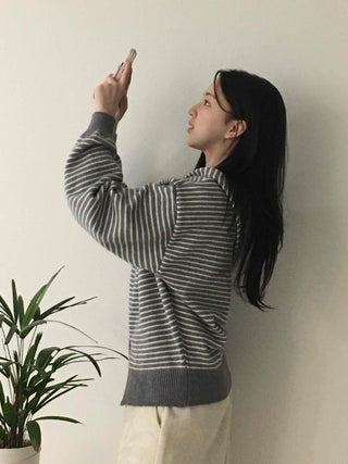 Casual Striped Zip-up Hoodie