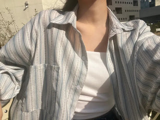 Sorry, oversized striped balloon shirt