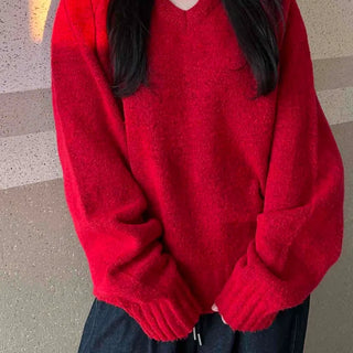 V-Neck Over-Shoulder Cozy Knit