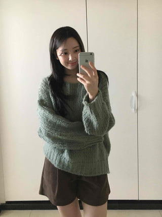 Cozy Boat Neck Loose Fit Knit