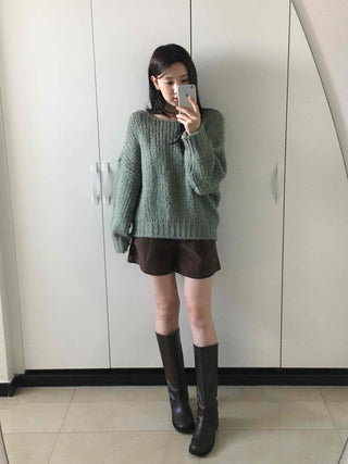 Cozy Boat Neck Loose Fit Knit