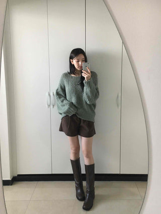 Cozy Boat Neck Loose Fit Knit