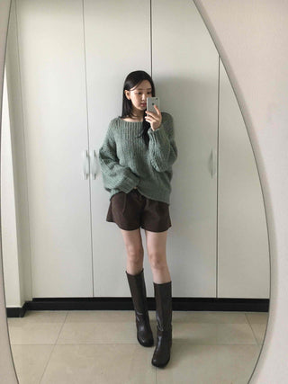 Cozy Boat Neck Loose Fit Knit