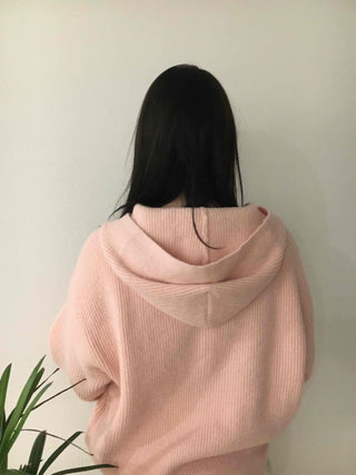 Soft Mood Drop Shoulder Ribbed Zip-Up Hoodie