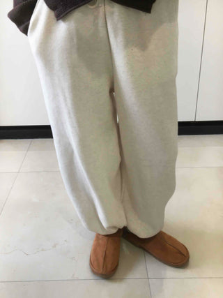 Soft Brushed Loose Fit Elastic Waist Wide Pants