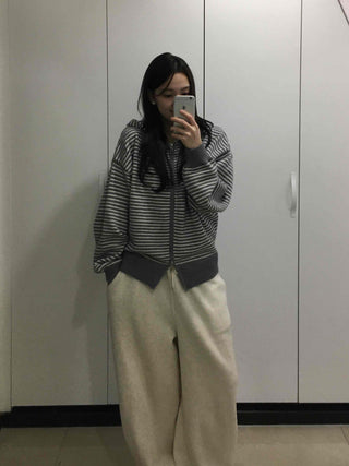 Soft Brushed Loose Fit Elastic Waist Wide Pants