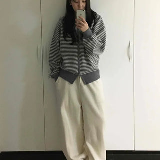 Soft Brushed Loose Fit Elastic Waist Wide Pants