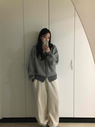 Soft Brushed Loose Fit Elastic Waist Wide Pants