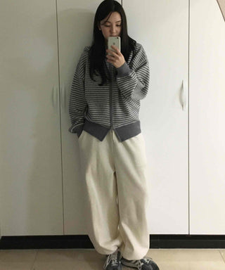 Soft Brushed Loose Fit Elastic Waist Wide Pants