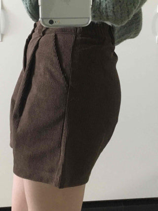 Daily Loose Fit Elastic Corduroy Shorts