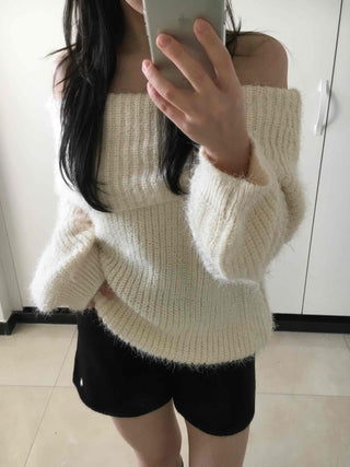 Soft Texture Shoulder Point Oversized Knit
