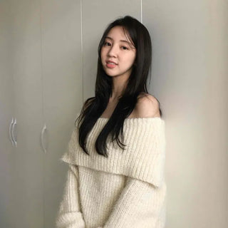 Soft Texture Shoulder Point Oversized Knit
