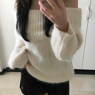 Soft Texture Shoulder Point Oversized Knit