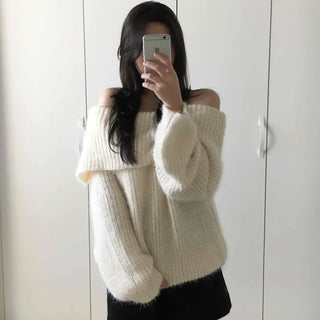 Soft Texture Shoulder Point Oversized Knit