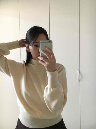 Soft Mock Neck Loose Fit Crop Knit