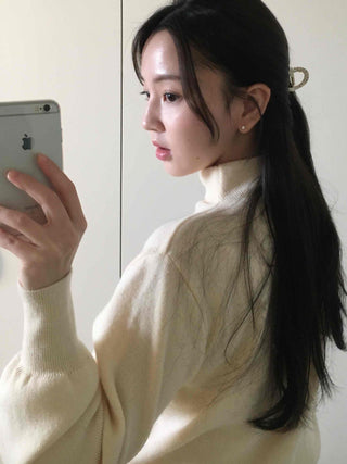 Soft Mock Neck Loose Fit Crop Knit
