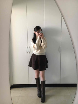 Soft Mock Neck Loose Fit Crop Knit