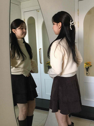 Soft Mock Neck Loose Fit Crop Knit