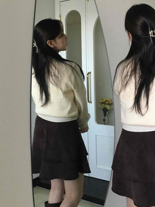 Soft Mock Neck Loose Fit Crop Knit