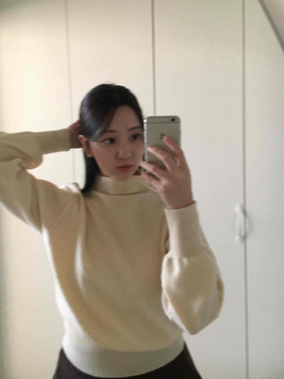 Soft Mock Neck Loose Fit Crop Knit