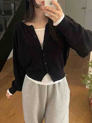 Basic Minimal Button Knit Cardigan