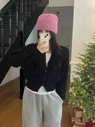 Basic Minimal Button Knit Cardigan