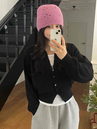 Basic Minimal Button Knit Cardigan