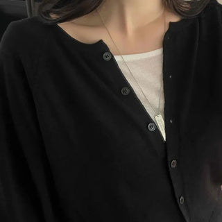 Basic Minimal Button Knit Cardigan