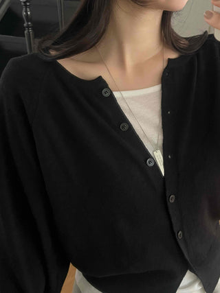 Basic Minimal Button Knit Cardigan