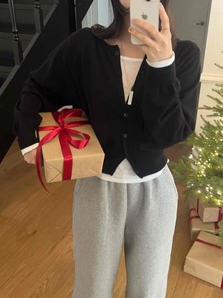 Basic Minimal Button Knit Cardigan