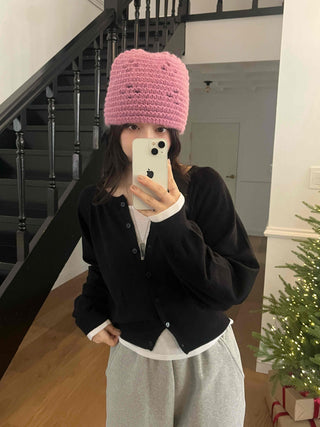 Basic Minimal Button Knit Cardigan